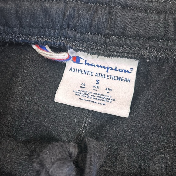 Champion Black Signature Logo Tapered Jogger Sweatpants with Elastic Cuffs / S - Picture 4 of 5